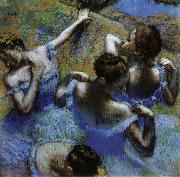Edgar Degas Dancers in Blue oil painting on canvas